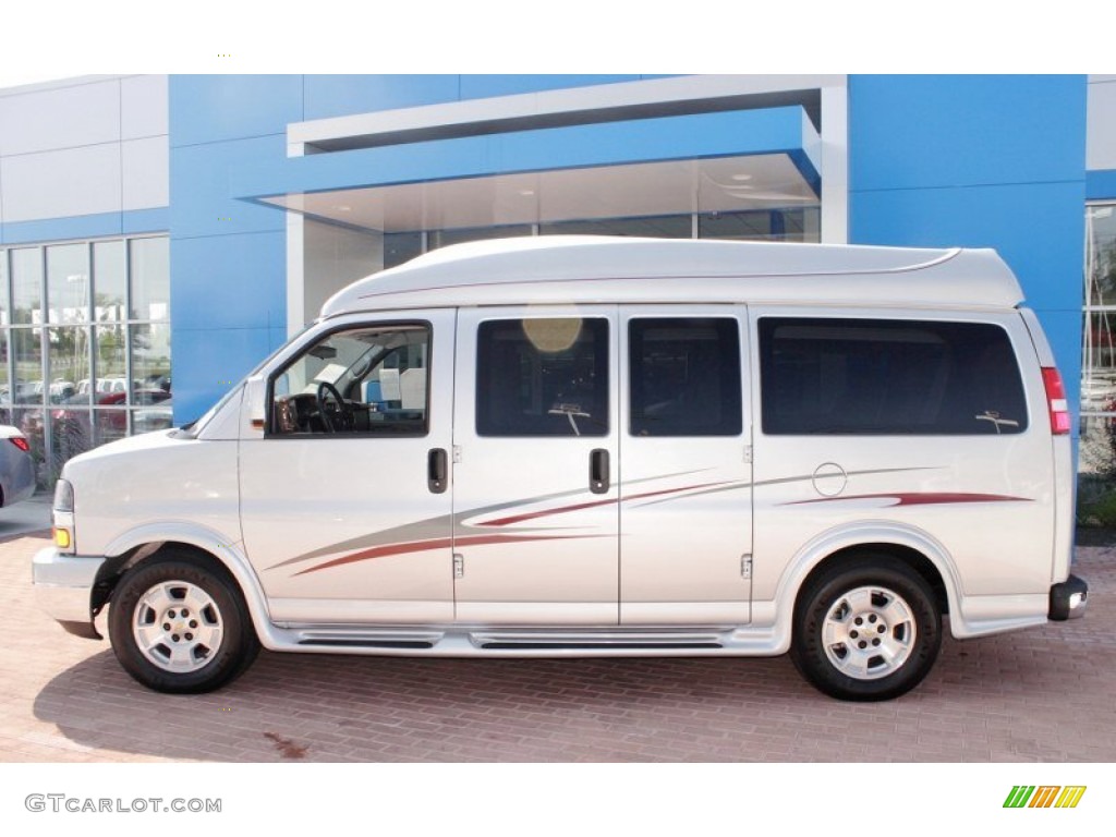 Sheer Silver Metallic 2012 Chevrolet Express 1500 Passenger Conversion Van Exterior Photo #84842619