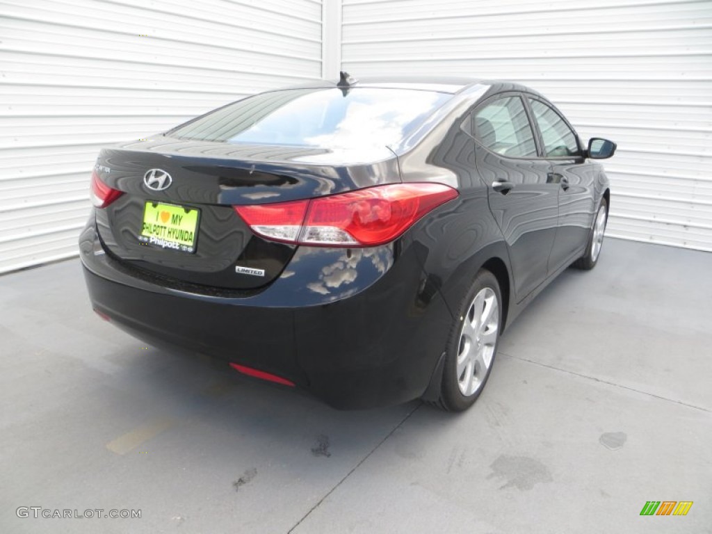 2013 Elantra Limited - Black / Black photo #4