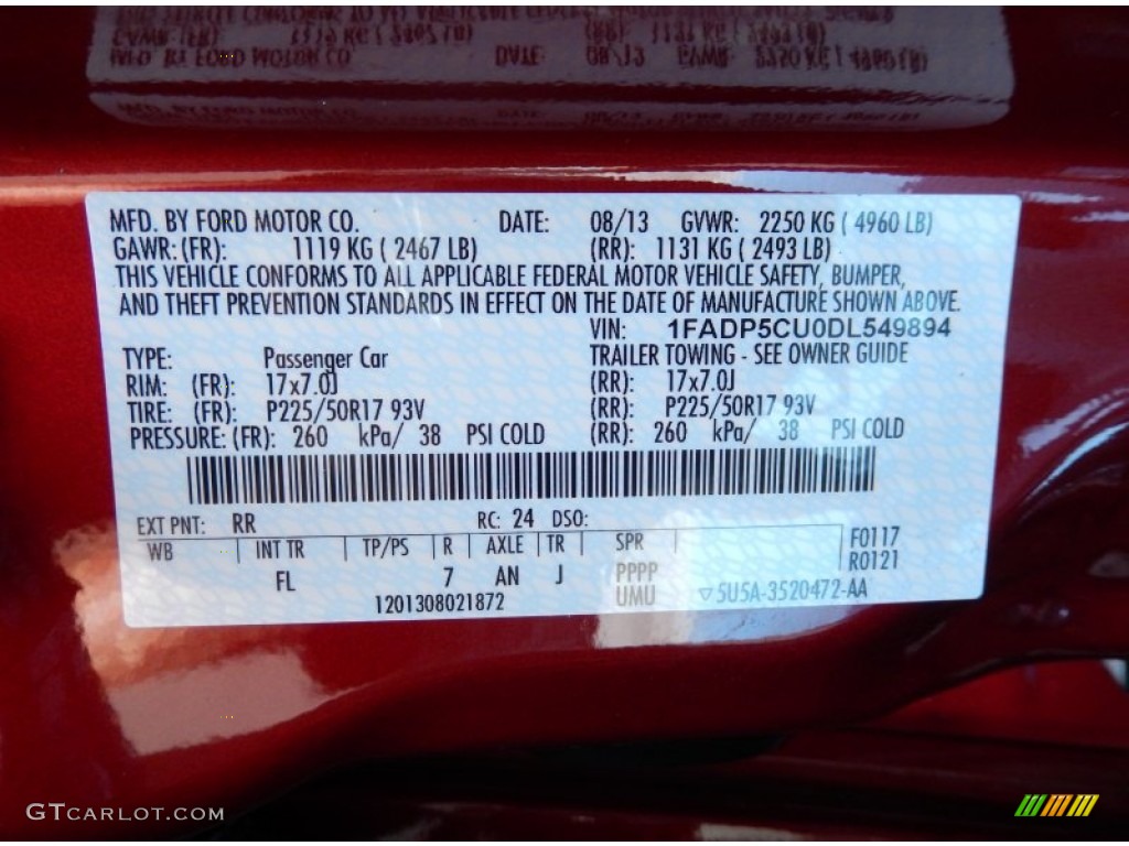 2013 C-Max Color Code RR for Ruby Red Photo #84846333