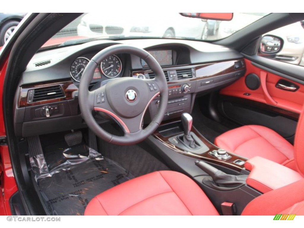Coral Red/Black Interior 2012 BMW 3 Series 328i Convertible Photo #84848223