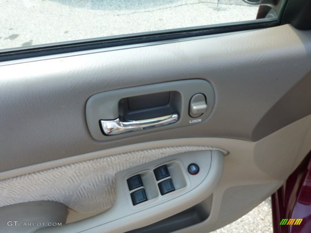 2002 Civic LX Sedan - Radiant Ruby Red Pearl / Beige photo #14