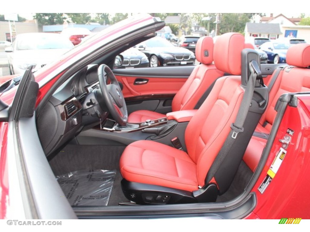 Coral Red/Black Interior 2012 BMW 3 Series 328i Convertible Photo #84848245