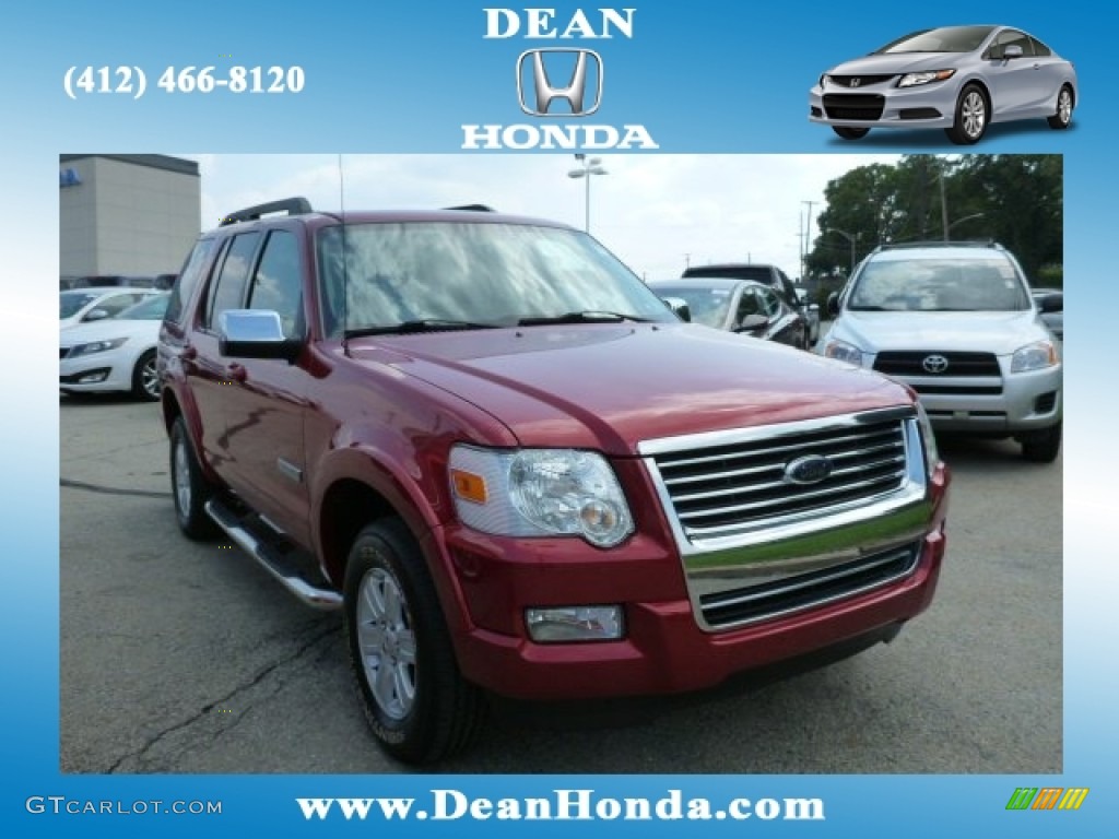 2008 Explorer XLT 4x4 - Redfire Metallic / Black/Stone photo #1