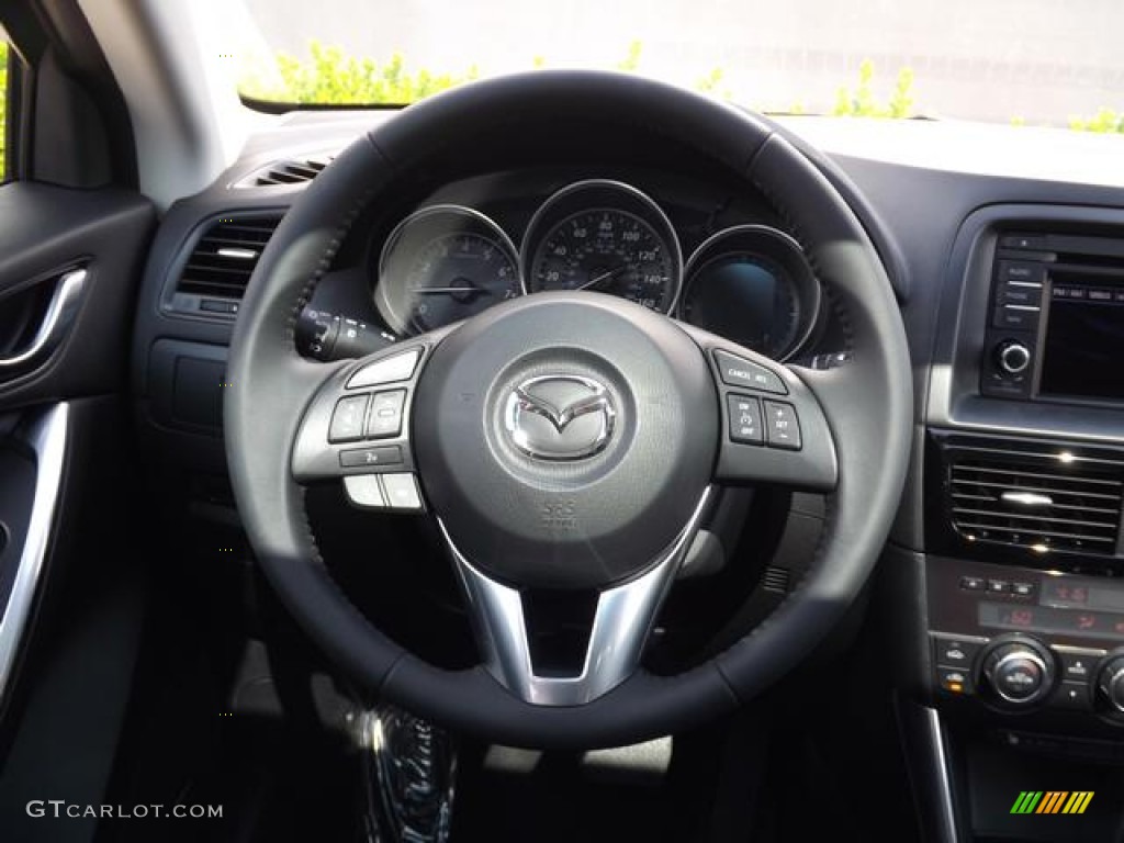 2014 Mazda CX-5 Grand Touring Black Steering Wheel Photo #84848585