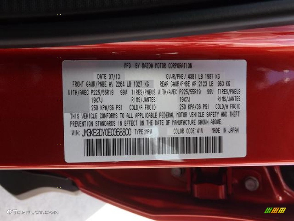 2014 CX5 Color Code 41V for Soul Red Metallic Photo