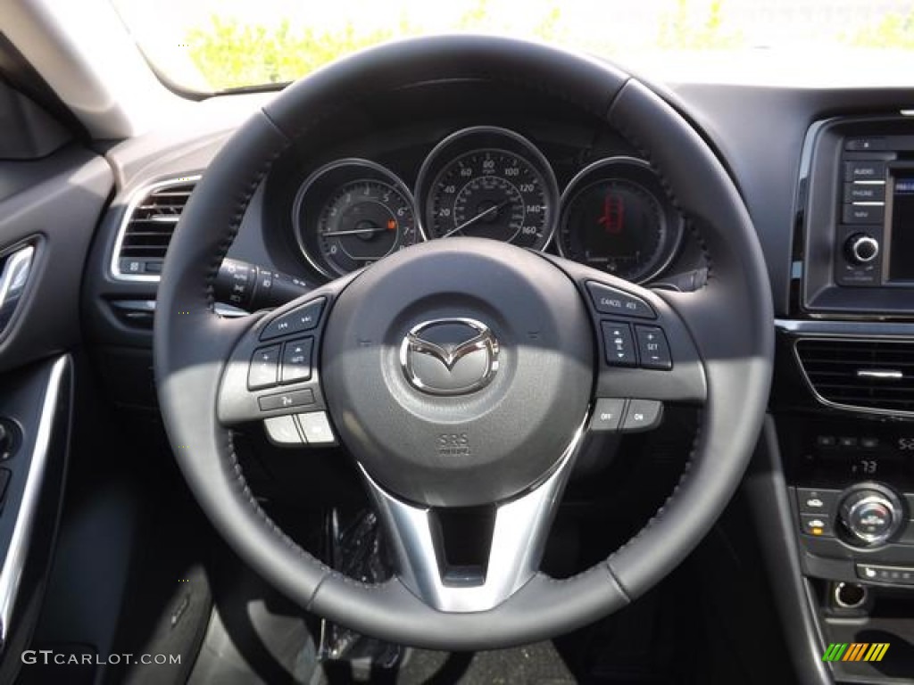 2014 Mazda MAZDA6 Grand Touring Black Steering Wheel Photo #84849234