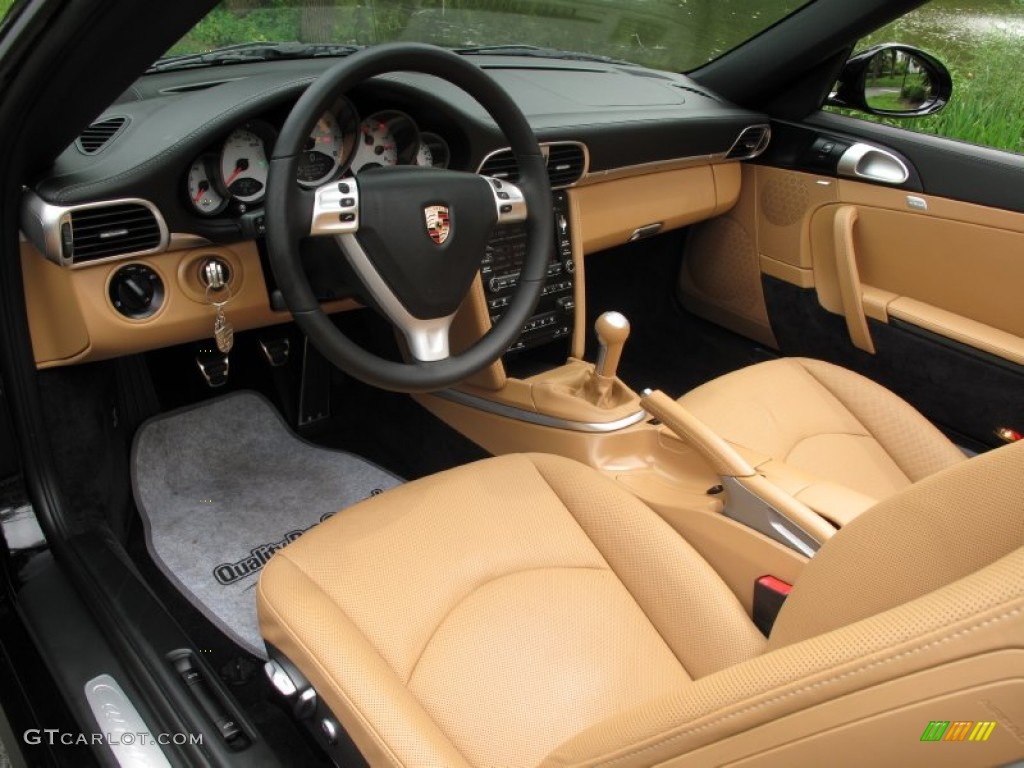 Black/Sand Beige Interior 2009 Porsche 911 Carrera 4S Cabriolet Photo #84853368