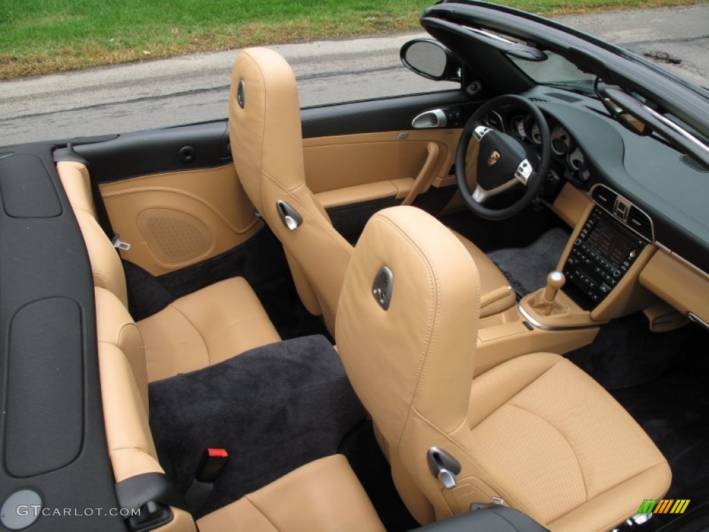 Black/Sand Beige Interior 2009 Porsche 911 Carrera 4S Cabriolet Photo #84853491