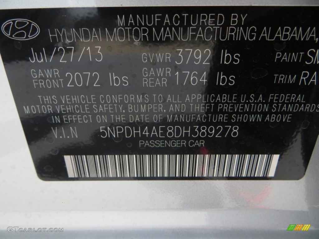 2013 Elantra Limited - Silver / Gray photo #34