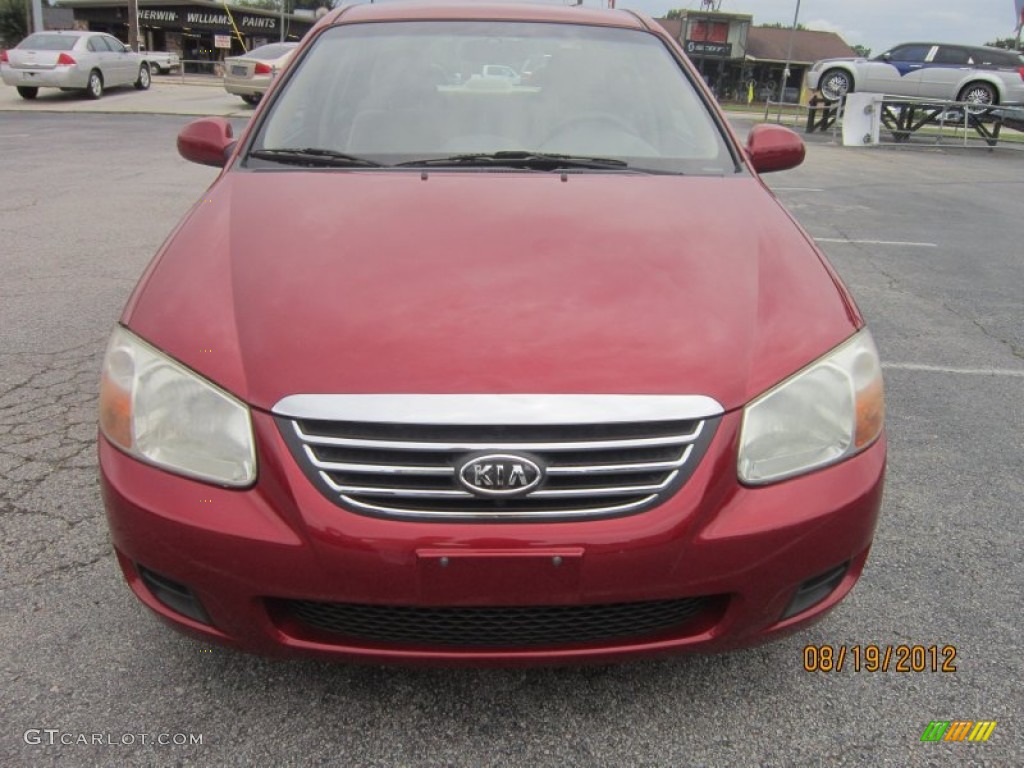 2008 Spectra EX Sedan - Spicy Red / Beige photo #1