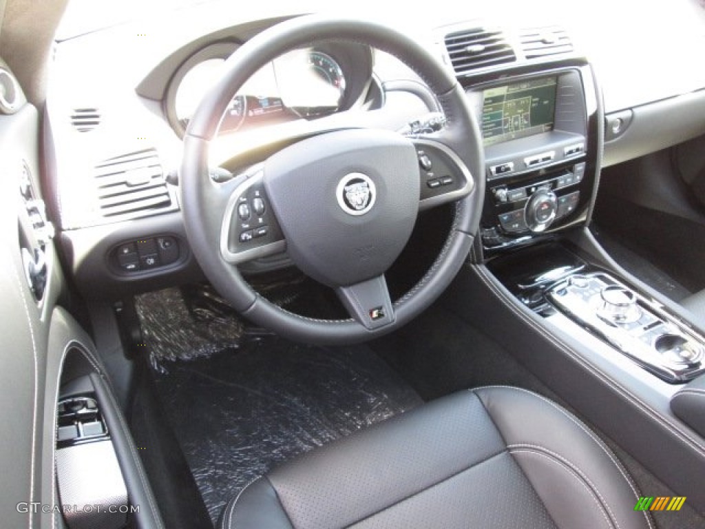2014 Jaguar XK XKR Convertible Warm Charcoal/Warm Charcoal Steering Wheel Photo #84854817