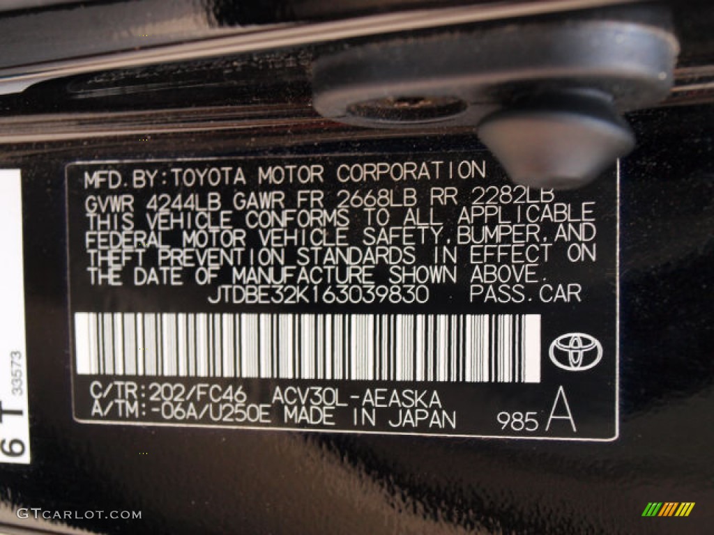 2006 Camry LE - Black / Taupe photo #8