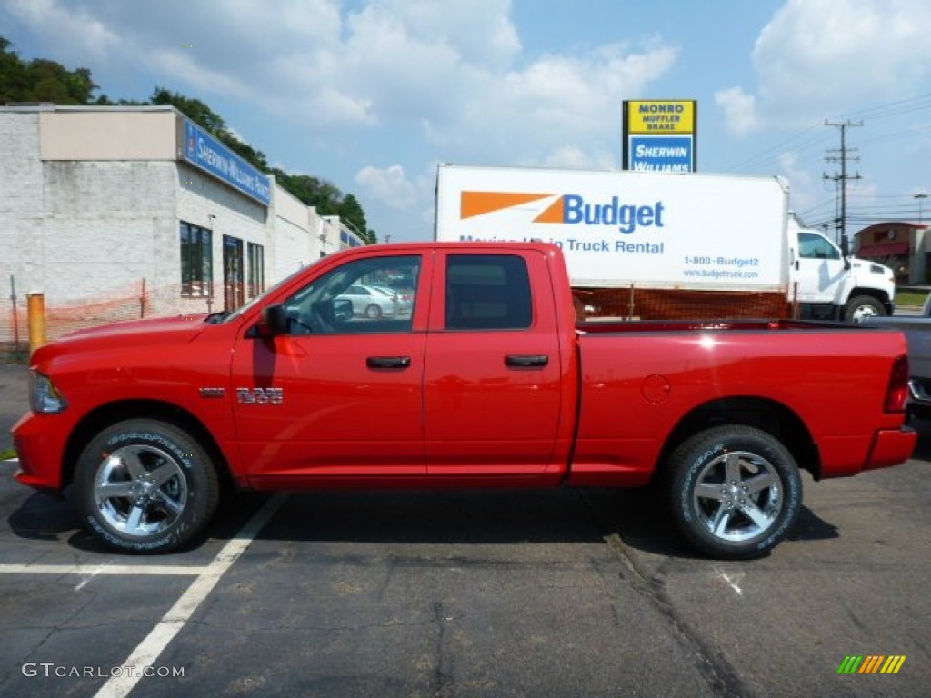 2014 1500 Express Quad Cab 4x4 - Flame Red / Black/Diesel Gray photo #2