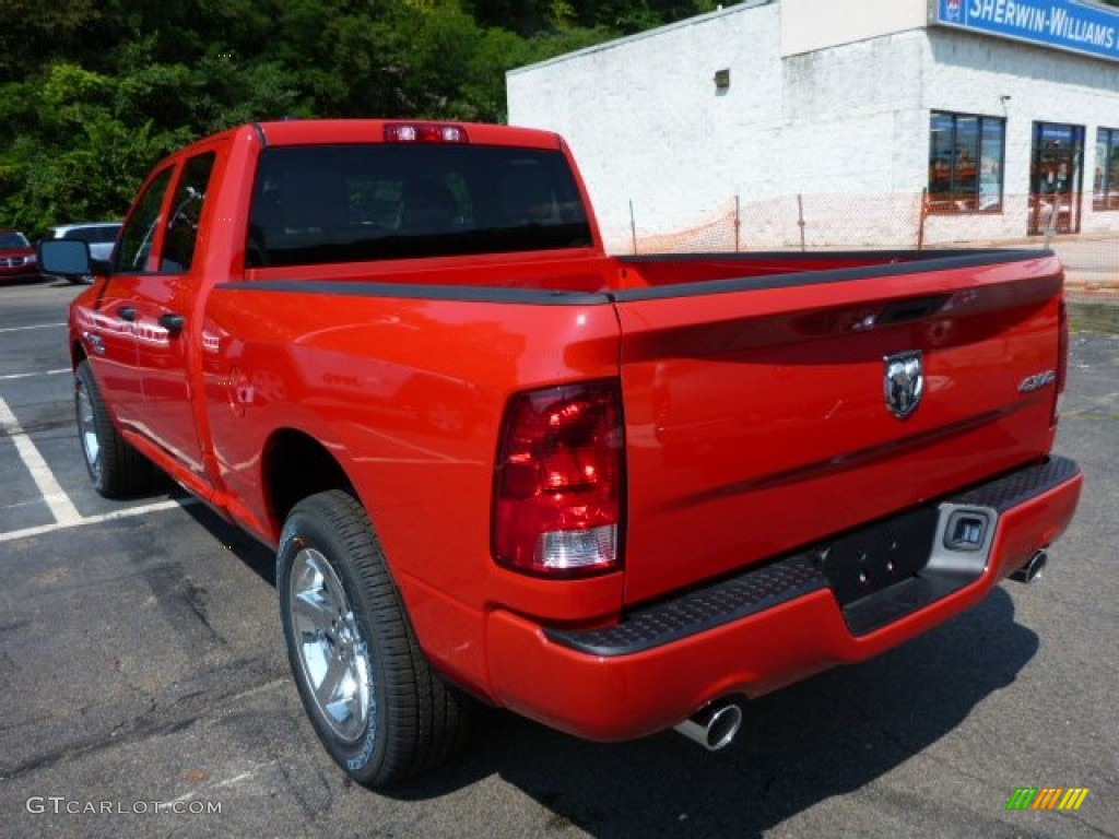 2014 1500 Express Quad Cab 4x4 - Flame Red / Black/Diesel Gray photo #3