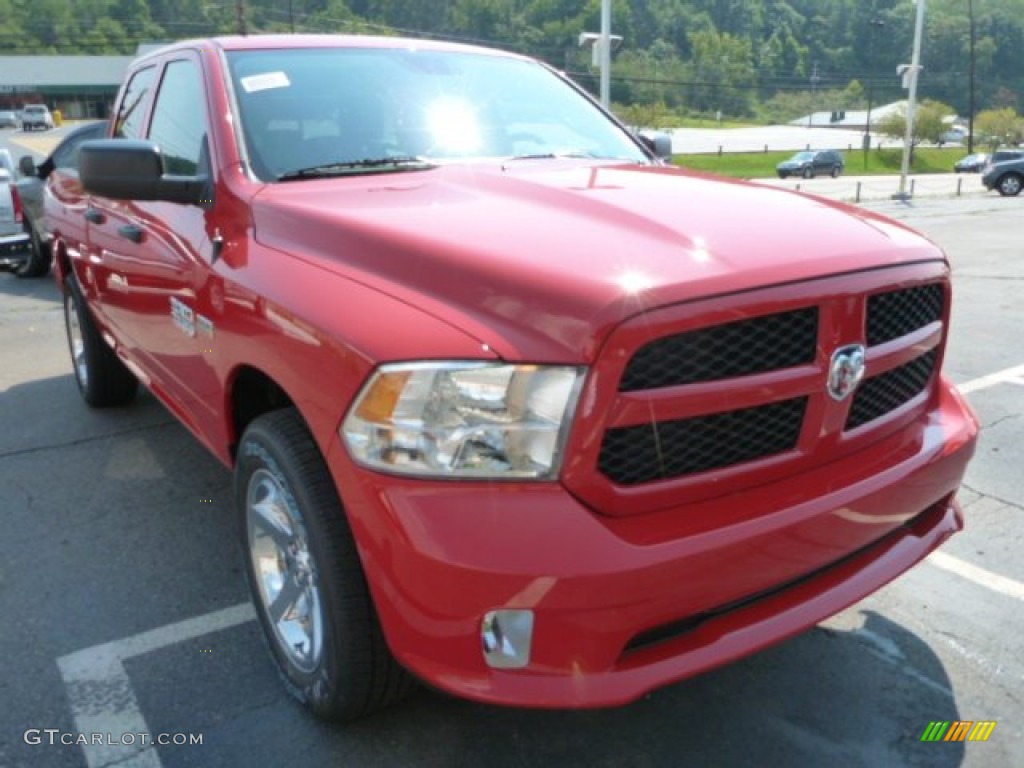 2014 1500 Express Quad Cab 4x4 - Flame Red / Black/Diesel Gray photo #9