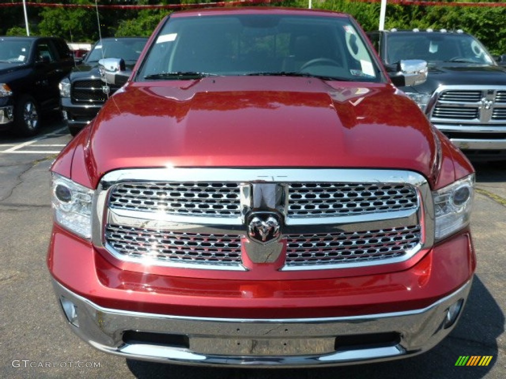 2014 1500 Laramie Quad Cab 4x4 - Deep Cherry Red Crystal Pearl / Black photo #8