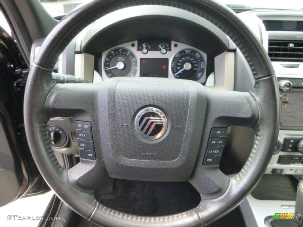 2010 Mercury Mariner V6 Premier 4WD Black Steering Wheel Photo #84858330
