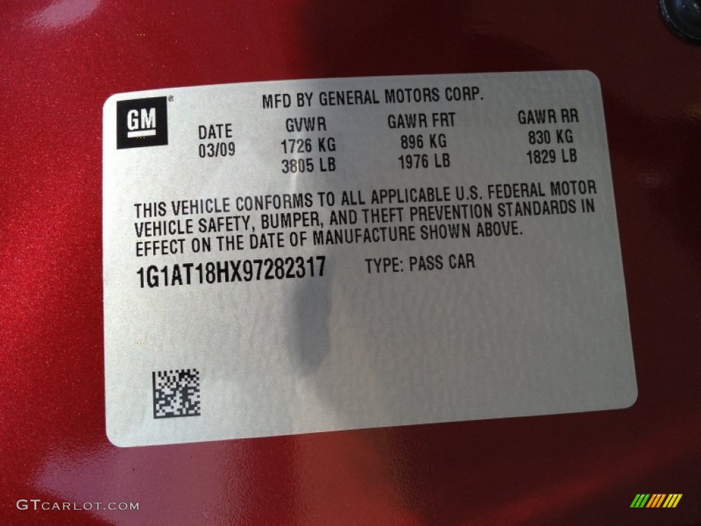 2009 Cobalt LT Coupe - Sport Red / Ebony photo #23