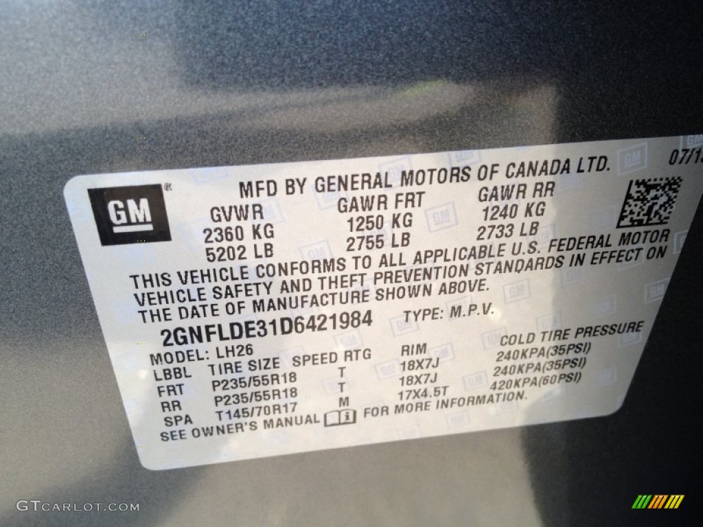 2013 Equinox LT - Ashen Gray Metallic / Jet Black photo #9