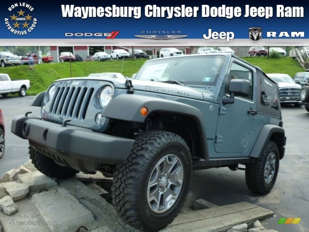 2014 Wrangler Rubicon 4x4 - Anvil / Black photo #1