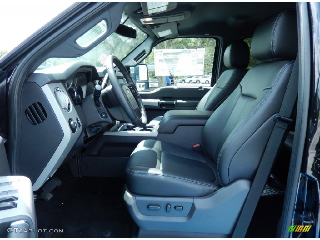 Black Interior 2014 Ford F250 Super Duty Lariat Crew Cab 4x4 Photo #84865592