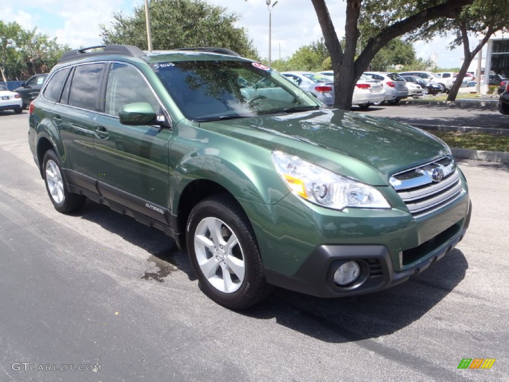 2014 Outback 2.5i Premium - Cypress Green Pearl / Ivory photo #1