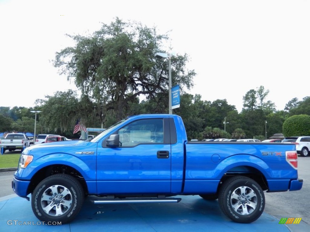 2013 F150 STX Regular Cab 4x4 - Blue Flame Metallic / Steel Gray photo #2