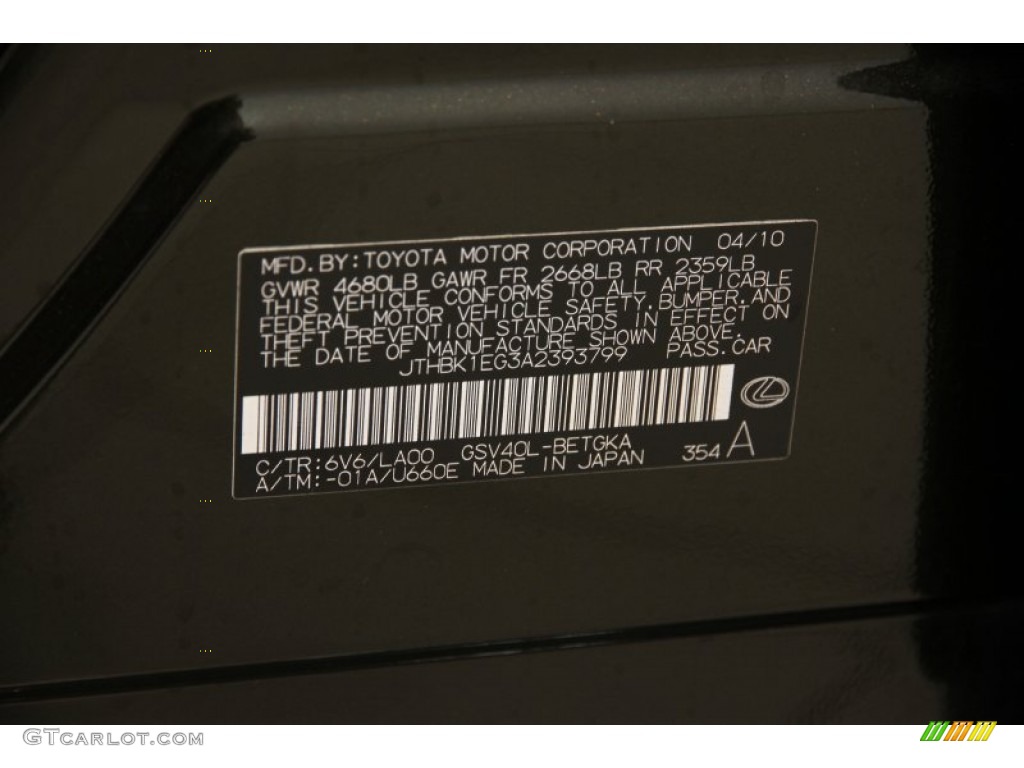 2010 ES Color Code 6V6 for Peridot Green Mica Photo #84868733