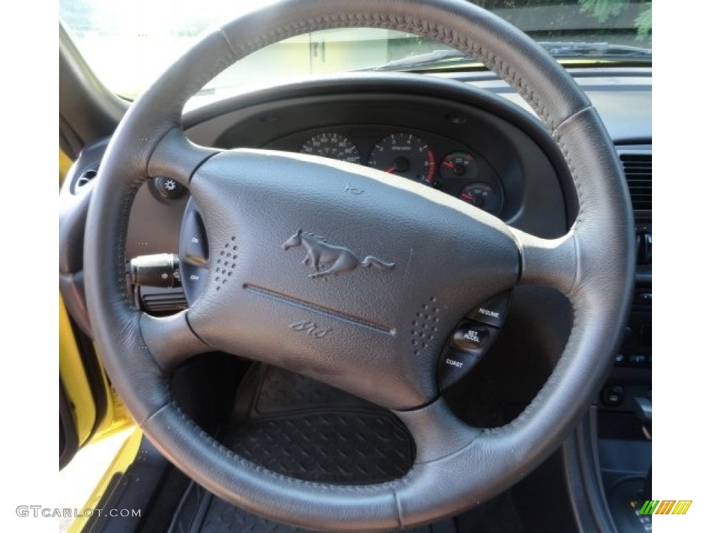 2003 Mustang V6 Coupe - Zinc Yellow / Dark Charcoal photo #6