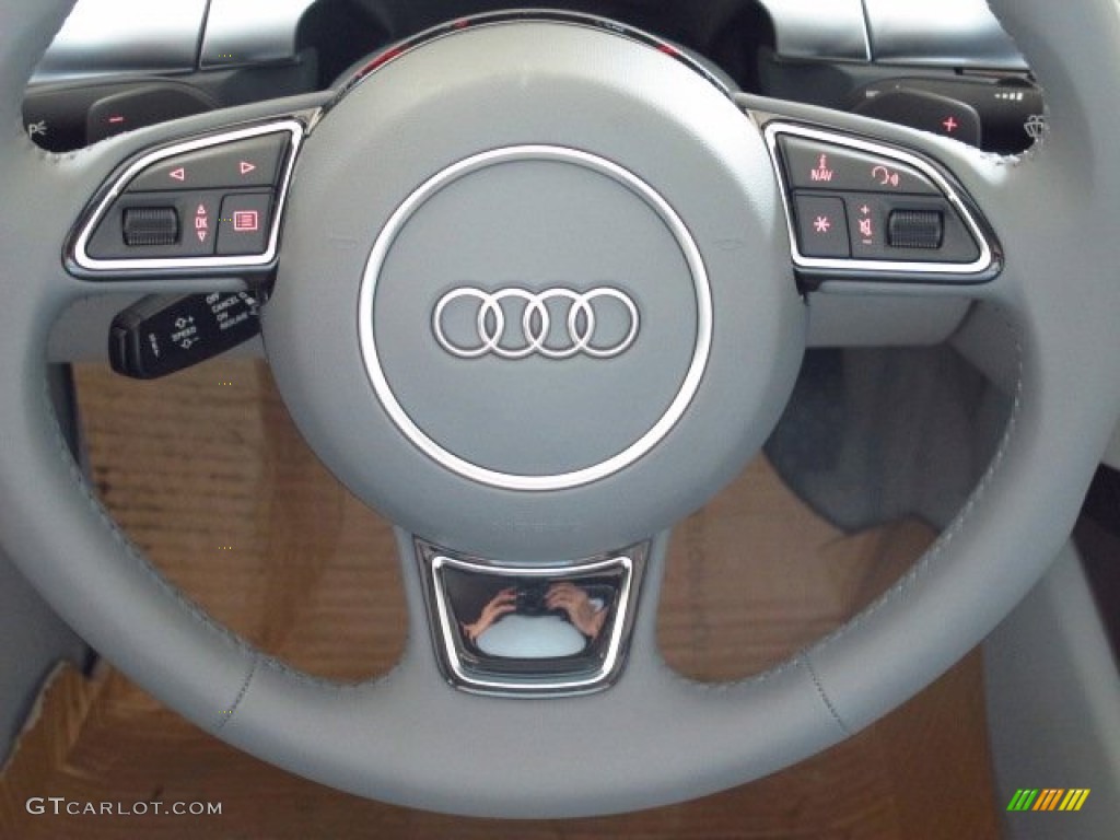 2014 Audi A6 3.0T quattro Sedan Titanium Gray Steering Wheel Photo #84872489