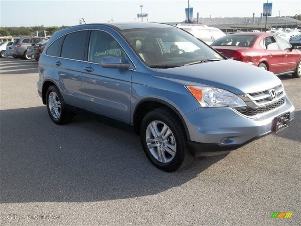 2010 CR-V EX-L AWD - Glacier Blue Metallic / Black photo #6