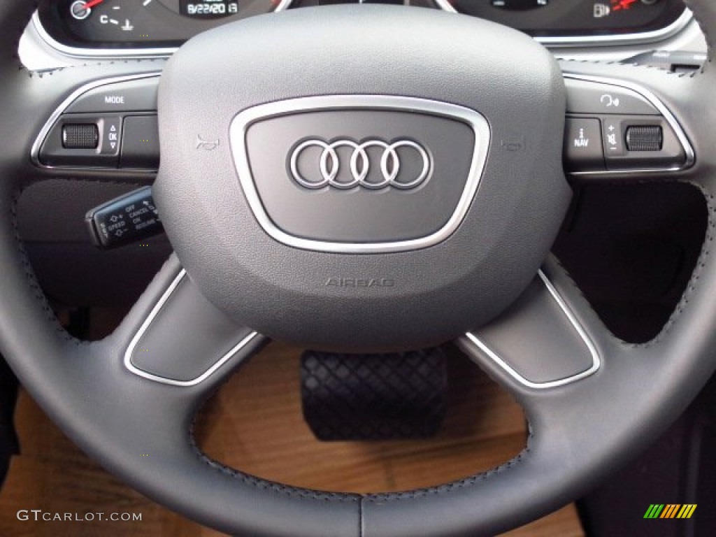 2014 Audi Q7 3.0 TFSI quattro Black Steering Wheel Photo #84877670