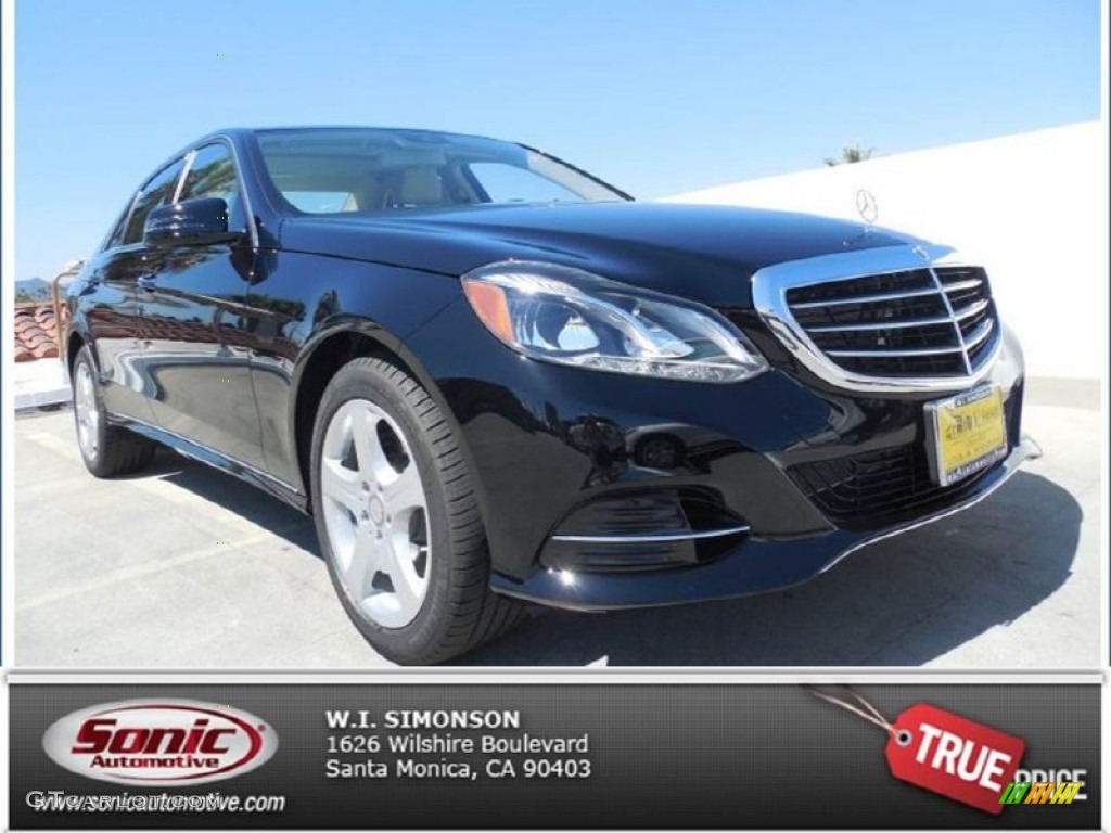 2014 E 350 Sedan - Black / Silk Beige/Espresso Brown photo #1
