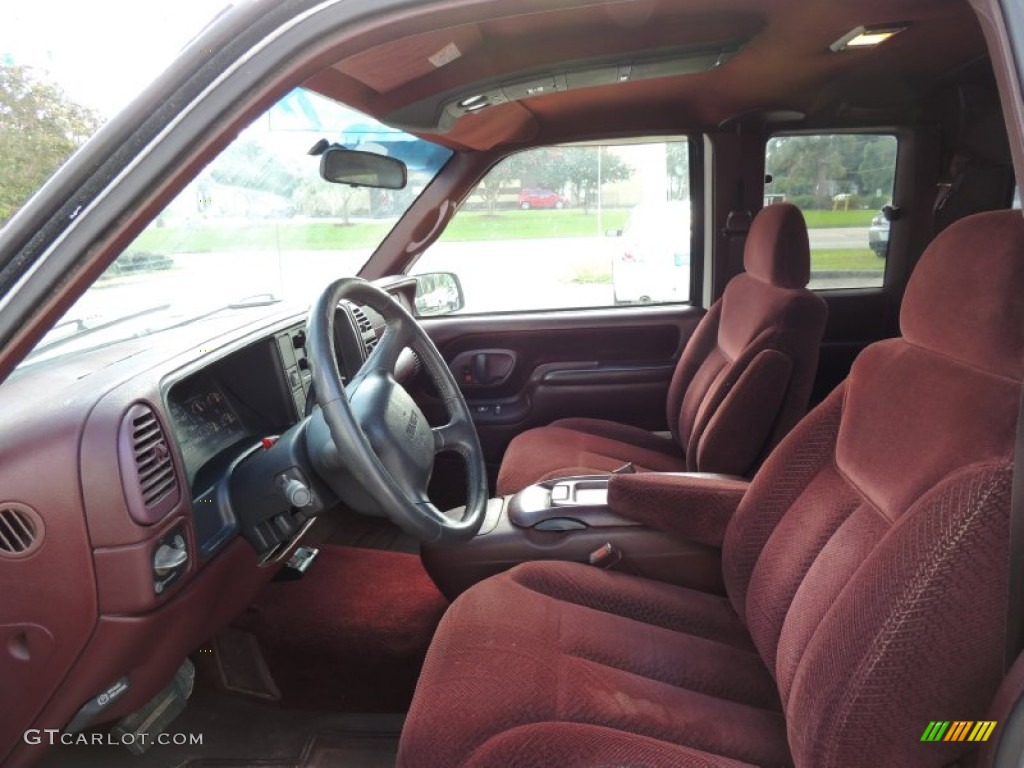 1998 Sierra 1500 SLE Extended Cab - Olympic White / Dark Red photo #6