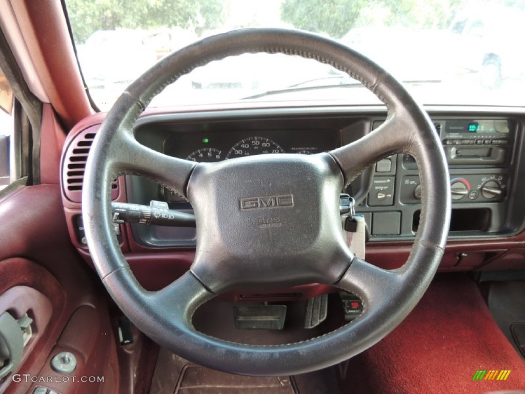 1998 Sierra 1500 SLE Extended Cab - Olympic White / Dark Red photo #7