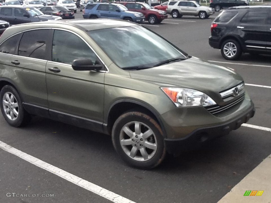 2009 CR-V EX 4WD - Green Tea Metallic / Ivory photo #2