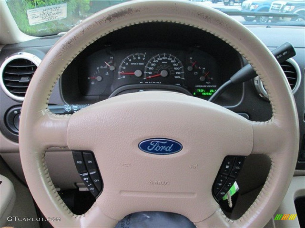 2003 Ford Expedition Eddie Bauer Medium Parchment Steering Wheel Photo #84886577
