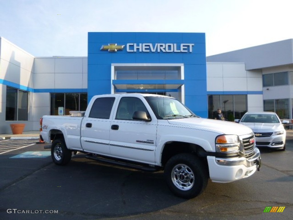 2006 Sierra 2500HD SLE Crew Cab 4x4 - Summit White / Dark Pewter photo #1