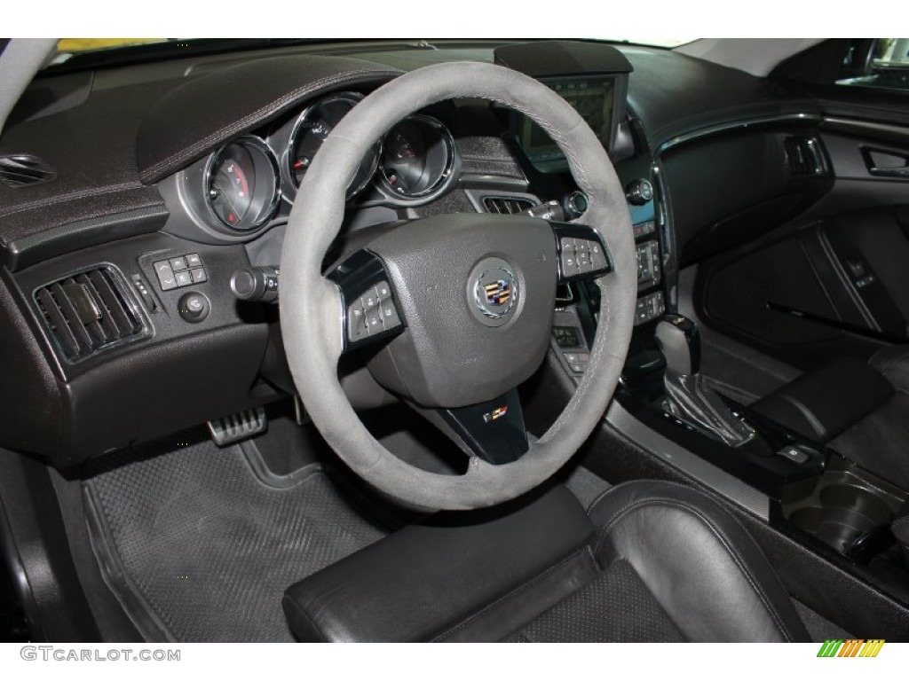 2010 Cadillac CTS -V Sedan Ebony Steering Wheel Photo #84889454