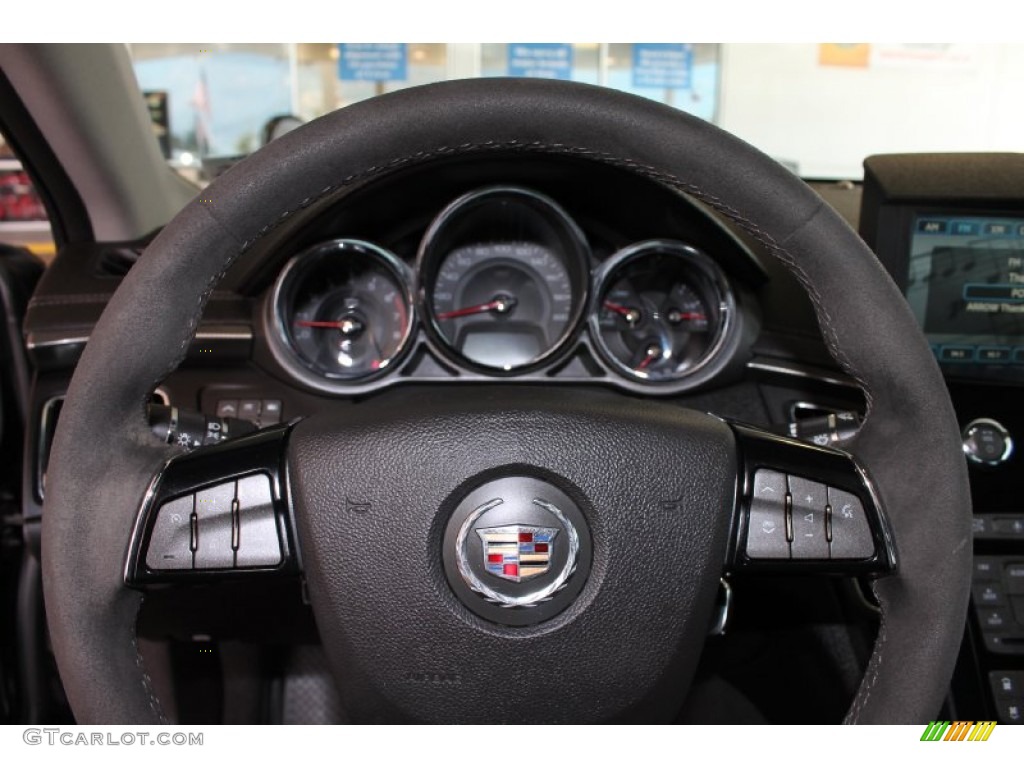 2010 Cadillac CTS -V Sedan Ebony Steering Wheel Photo #84889766