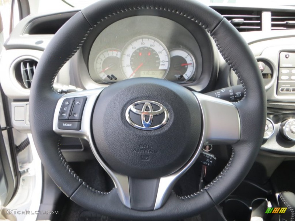 2014 Toyota Yaris SE 5 Door Dark Gray Steering Wheel Photo #84890792
