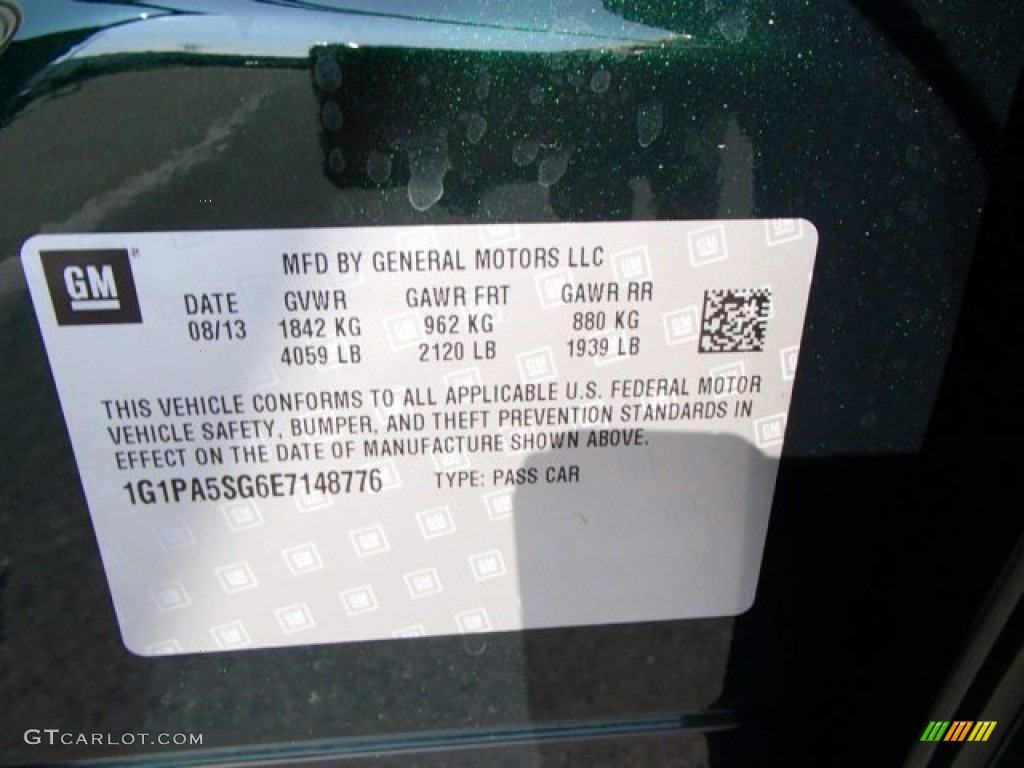 2014 Cruze LS - Rainforest Green Metallic / Jet Black/Medium Titanium photo #20