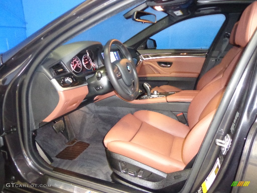 2012 5 Series 550i xDrive Sedan - Dark Graphite Metallic II / Cinnamon Brown photo #20