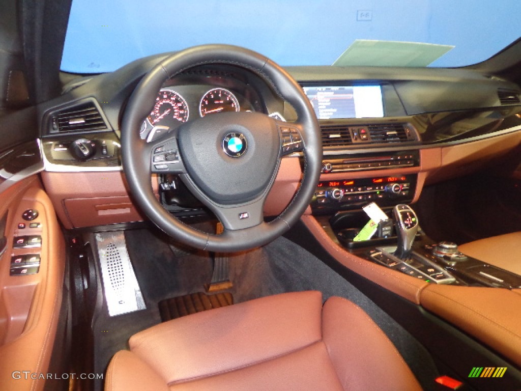 2012 5 Series 550i xDrive Sedan - Dark Graphite Metallic II / Cinnamon Brown photo #28