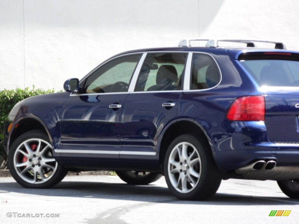 2004 Cayenne Turbo - Lapis Blue Metallic / Havanna/Sand Beige photo #5