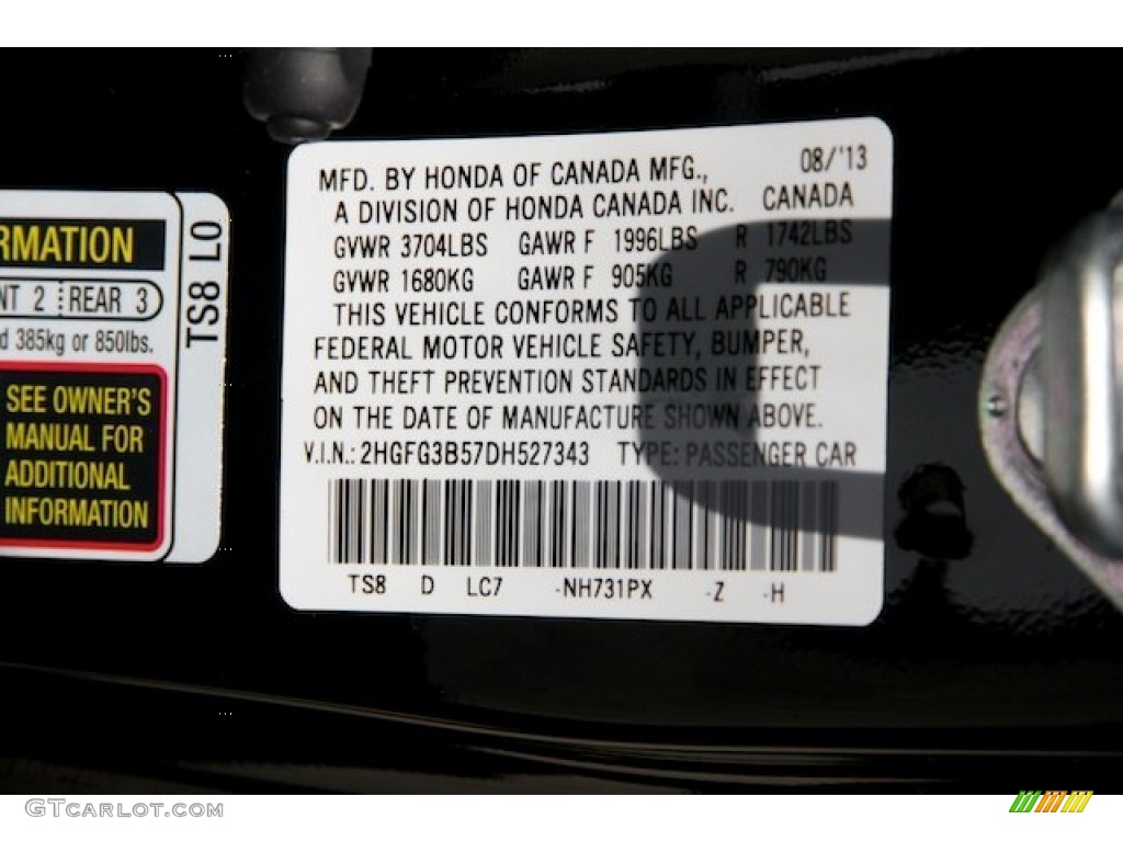 2013 Civic LX Coupe - Crystal Black Pearl / Black photo #17