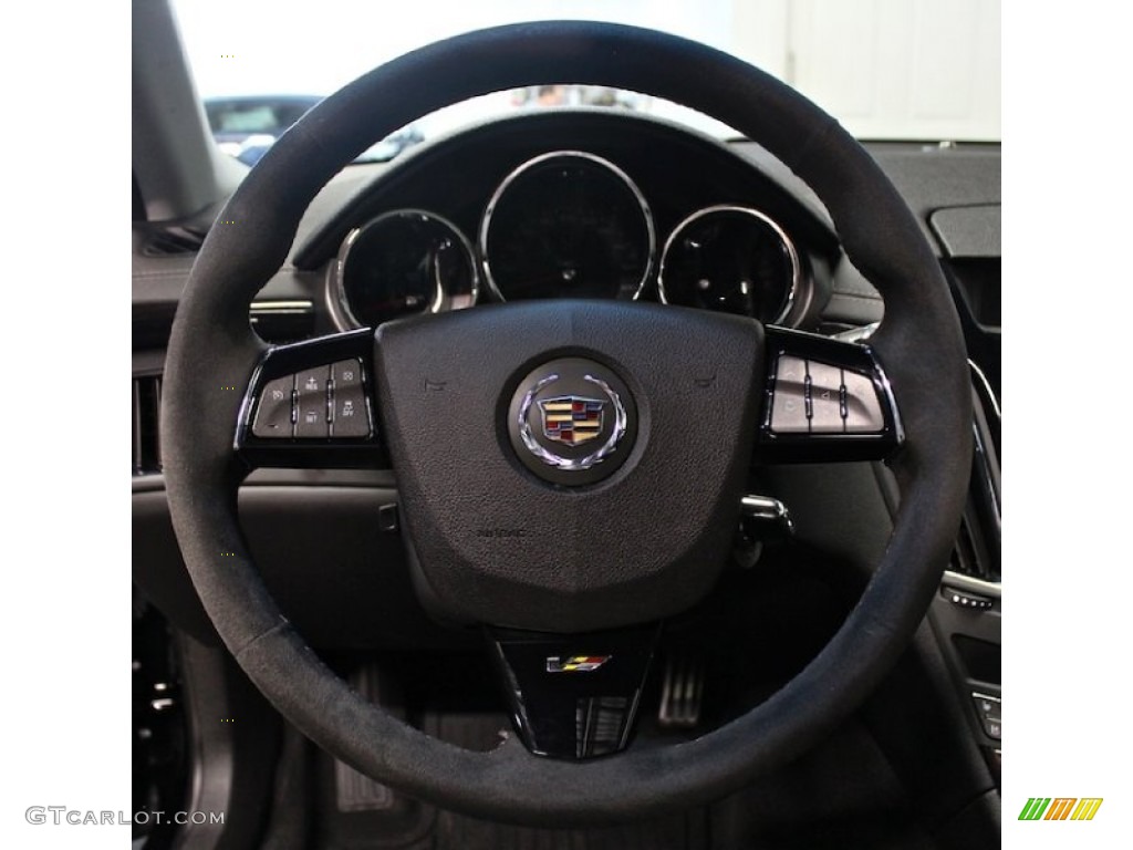2012 Cadillac CTS -V Sedan Ebony/Ebony Steering Wheel Photo #84901190