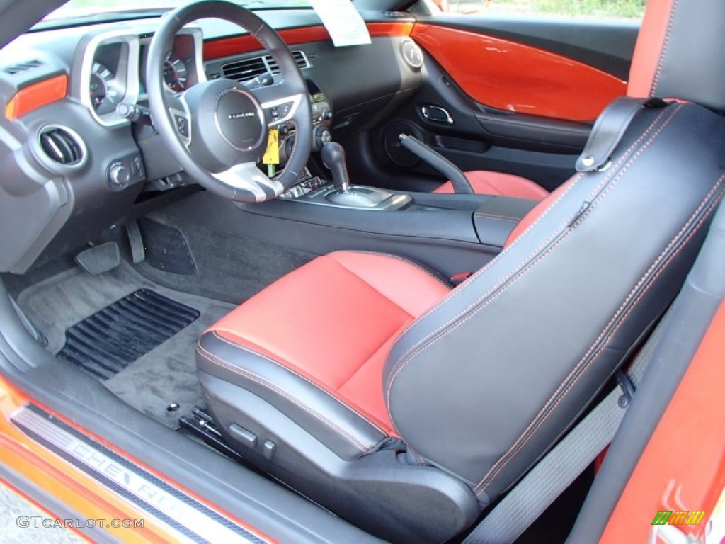 Black/Inferno Orange Interior 2010 Chevrolet Camaro LT/RS Coupe Photo #84901760