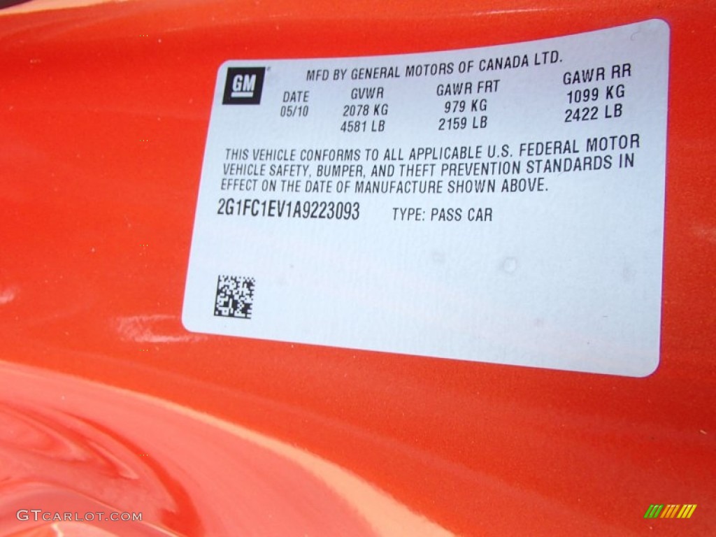 2010 Camaro LT/RS Coupe - Inferno Orange Metallic / Black/Inferno Orange photo #26