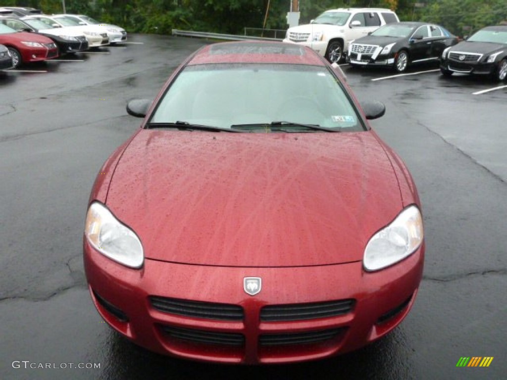 2002 Stratus SE Coupe - Ruby Red Pearl / Black/Light Gray photo #16